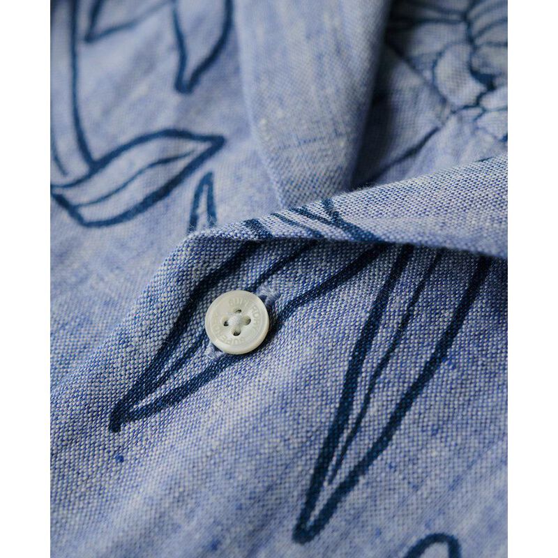 Superdry Open Collar Print Linen Shirt image number 2